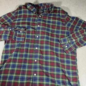 Chaps Cotton Oxford Plaid Men’s XL Casual Shirt XL